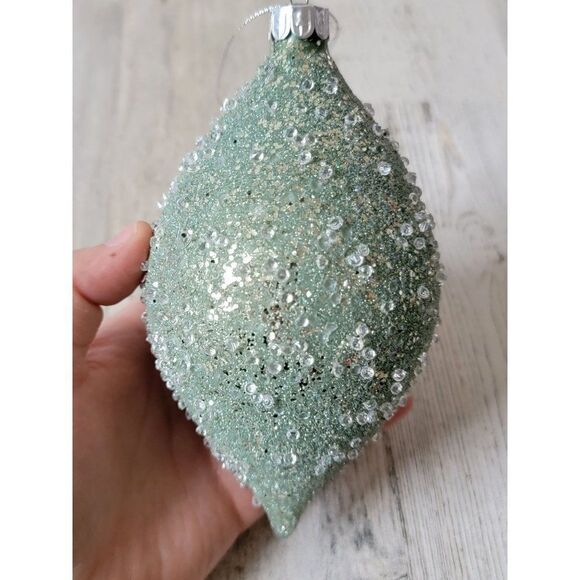 Large light blue glitter abstract ornament Xmas decor - Picture 4 of 6